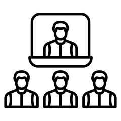 Video Conference vector icon. Can be used for Home Based Business iconset.