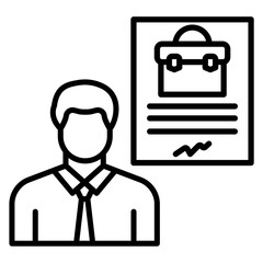 Applicant Male vector icon. Can be used for Job Search iconset.