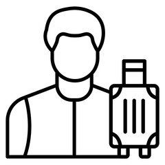 Traveler Male vector icon. Can be used for Travel Agency iconset.