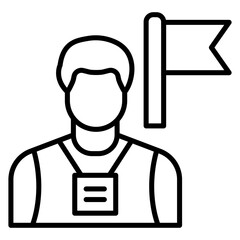 Tour Guide Male vector icon. Can be used for Travel Agency iconset.