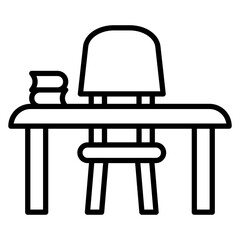 Student Desk vector icon. Can be used for Online Education iconset.