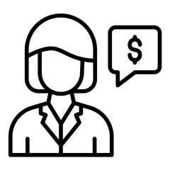 Financial Advisor vector icon. Can be used for Women iconset.