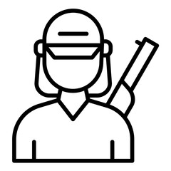 Hunter vector icon. Can be used for Women iconset.