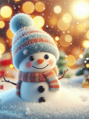 Snowman with decor. AI-generted