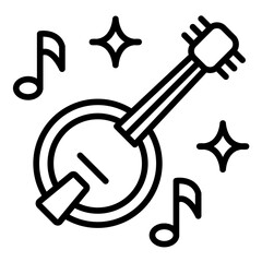 Banjo vector icon. Can be used for Instrument iconset.