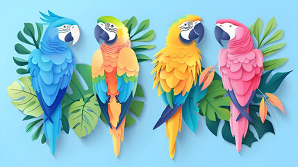 Macaws paper cut craft art
, Generative AI