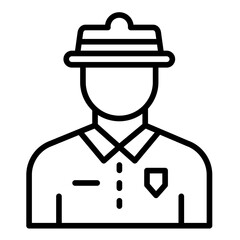 Forest Ranger vector icon. Can be used for Diversity iconset.