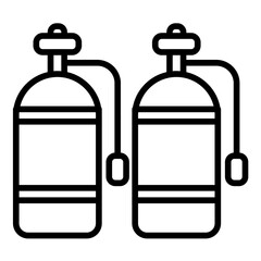 Diving Tank vector icon. Can be used for Beach Resort iconset.