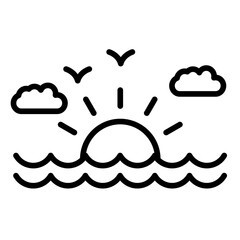 Sunset vector icon. Can be used for Beach Resort iconset.