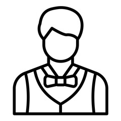 Male Croupier vector icon. Can be used for Casino iconset.