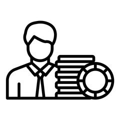 Gambler vector icon. Can be used for Casino iconset.