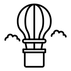 Hot Air Ballooning vector icon. Can be used for Adventure iconset.