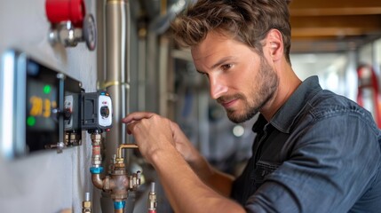 A plumber integrating smart water sensors into a home plumbing system.