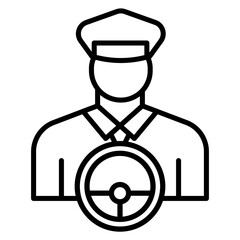 Driver vector icon. Can be used for Railway iconset.