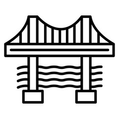 Bridge vector icon. Can be used for Railway iconset.