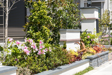 日本の一般的な一戸建て住宅の外構・植栽
