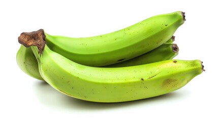 Green banana isolated on a white background