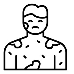 Skin Disease vector icon. Can be used for Homeless iconset.