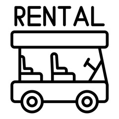 Buggy Rental vector icon. Can be used for Golf iconset.