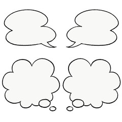白地のシンプルな吹き出しセット