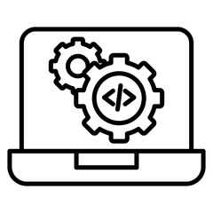 Custom Code Implementation vector icon. Can be used for Crisis Mangement iconset.