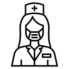 Nurse with Mask vector icon. Can be used for Nursing iconset.