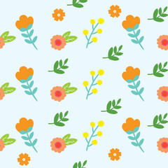 Seamless flower pattern design vector. Floral print for fabric.