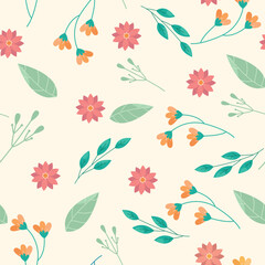 Seamless flower pattern design vector. Floral print for fabric.