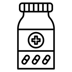 Pill Bottle vector icon. Can be used for Nursing iconset.