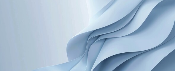 Cool Blue Tones Abstract Paper Waves Background
