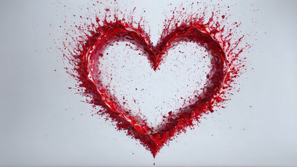 Minimalist water splash heart shape love symbol pure white wedding or Valentine s Day