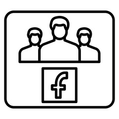 Facebook Group vector icon. Can be used for Coworking Space iconset.