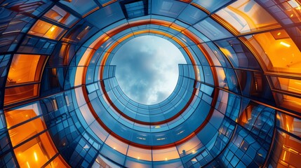 An office building designed as a series of interlocking circular rings.