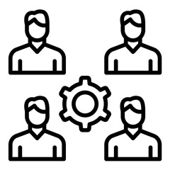 Coordinated Effort vector icon. Can be used for Teamwork iconset.
