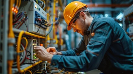 An engineer ensuring compliance with national electrical codes during factory renovations.
