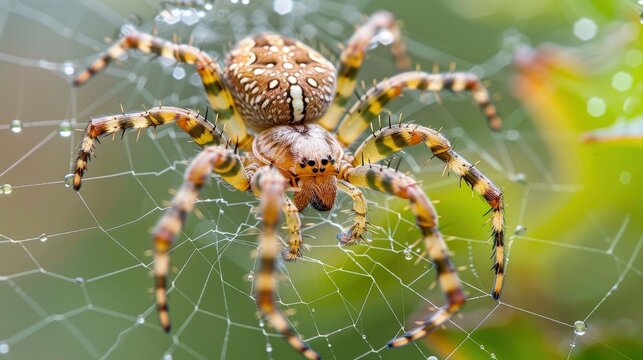 Orange Spider's Web of Wonder