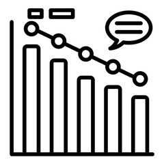 Burn Down Chart vector icon. Can be used for Project Assesment iconset.