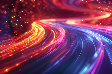Abstract swirling light trails background