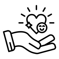 Compassion vector icon. Can be used for Survey iconset.