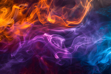 Abstract colorful smoke waves background