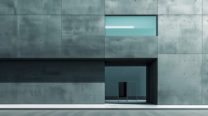 A minimalist office building featuring a flat, unadorned facade.
