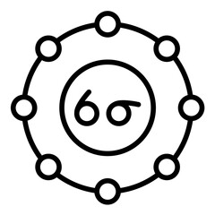 Six Sigma vector icon. Can be used for Mass Production iconset.