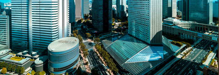 Skyscrapers towering above the cityscape of Shinjuku, Tokyo, Japan