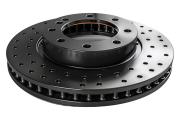 Authentic brake rotor isolated on transparent background