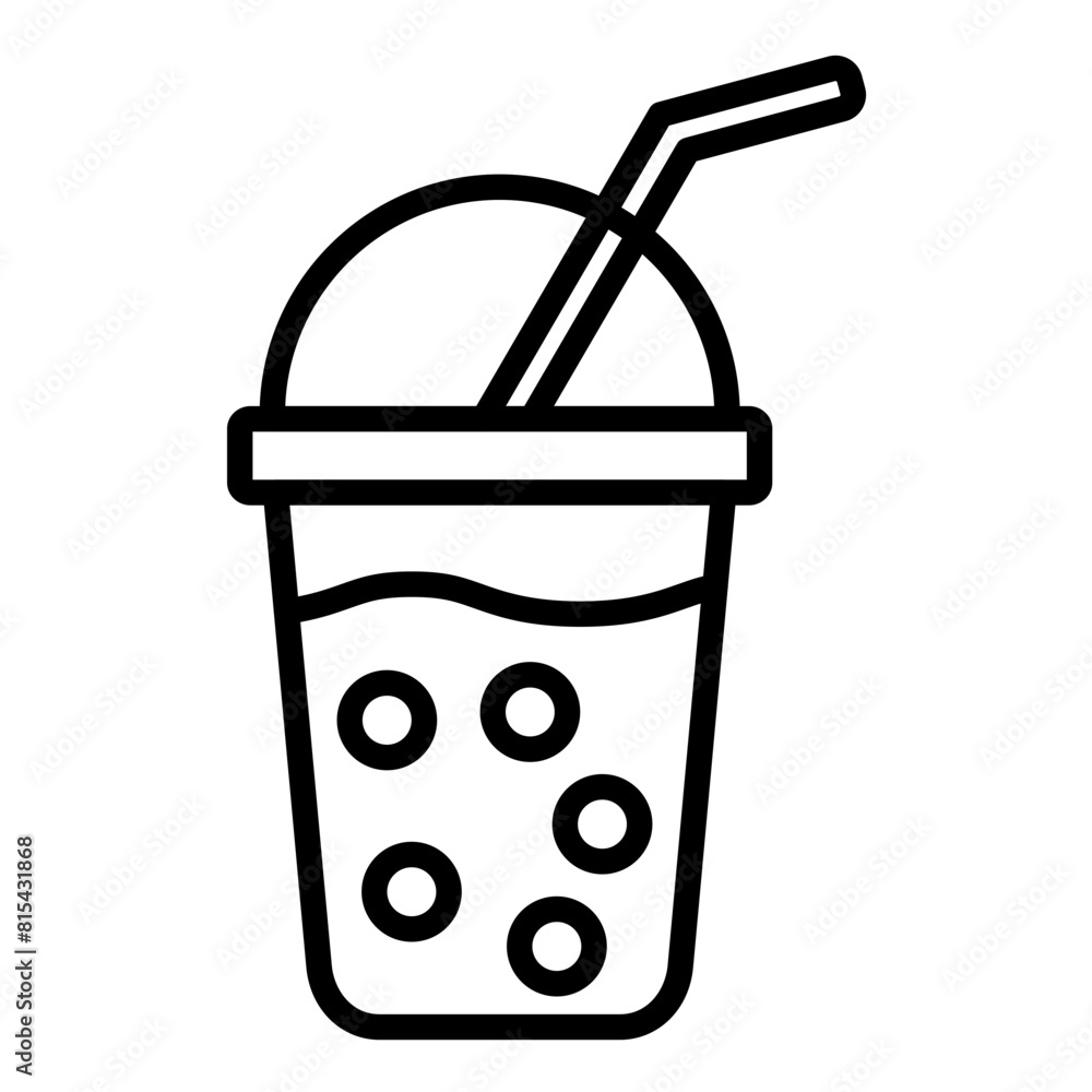 Sticker Boba vector icon. Can be used for World Cuisine iconset.