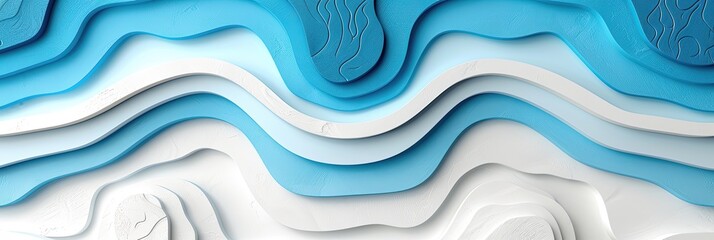 Fototapeta premium A blue and white wave with a white stripe