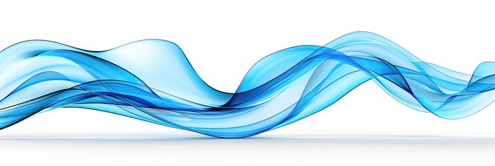 A blue wave with a white background