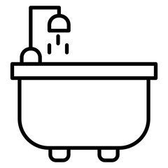 Bathtub vector icon. Can be used for Home Improvements iconset.