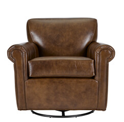 contemporary leather armchair sofa isolated white background. including clipping path.