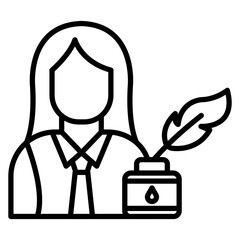 Author Female vector icon. Can be used for Literature iconset.